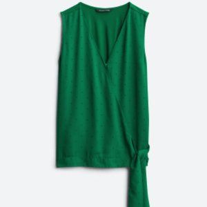 41 HAWTHORN - Winella Mixed Media Blouse S | Green